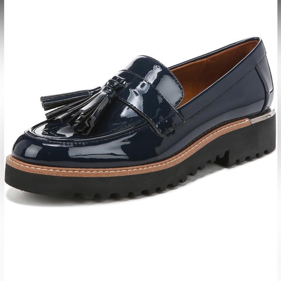 Franco Sarto Shoes - Franco Sarto L-Carolynn Loafers Patent Leather Black 7.5W Lug Soles NWT